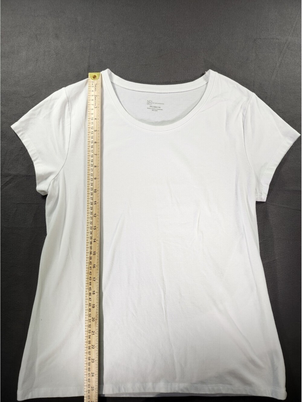 No Boundaries Women’s White Solid Crew Neck Short Sleeve T-Shirt XL 032